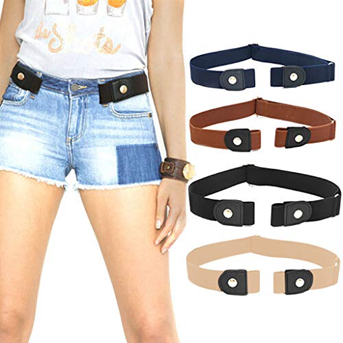 Goddesslili Mens Belt Womens Belt, Buckle-Free Elastic Women Men I...