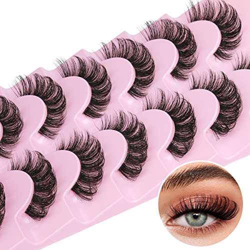 Lashes Natural Eyelashes Wispy Russian Strip Lashes Clear Band Las...