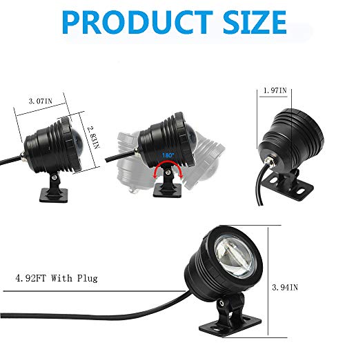 GOESWELL Submersible Pond Lights LED Underwater 2Pack,Water Founta...