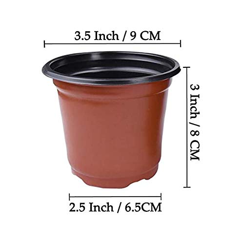Plastic Nursery Flower Plant Pot 80 Pack Seedling Starter Pots for...