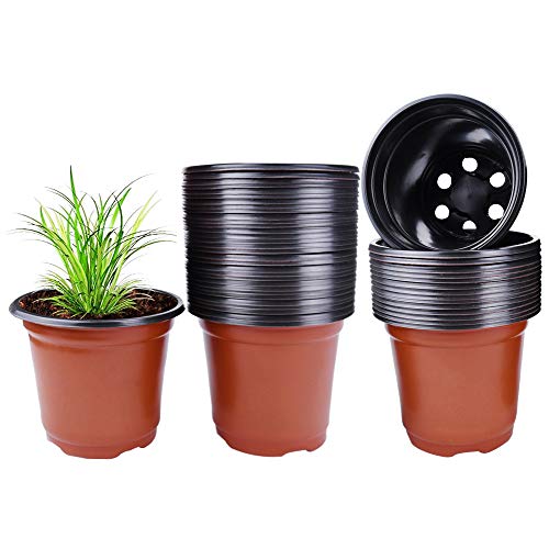 Plastic Nursery Flower Plant Pot 80 Pack Seedling Starter Pots for...
