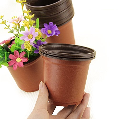 Plastic Nursery Plant Pot 100 Pack Flower Seedling Starter Pots fo...