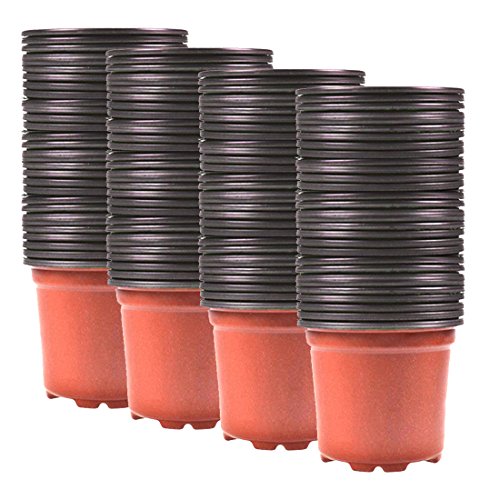 Plastic Nursery Plant Pot 100 Pack Flower Seedling Starter Pots fo...