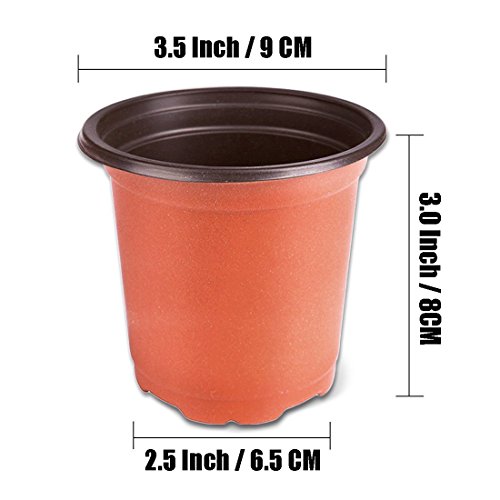 Plastic Nursery Plant Pot 100 Pack Flower Seedling Starter Pots fo...