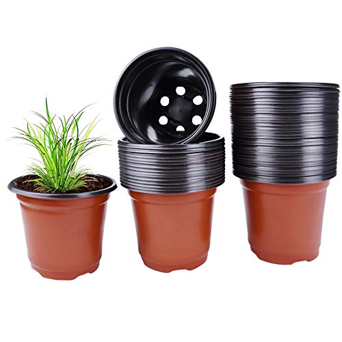 Plastic Nursery Plant Pot 100 Pack Flower Seedling Starter Pots fo...