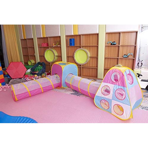 GOJOOASIS 4pcs Baby Tunnel and Tent Pop Up Kids Play Tent w/ Crawl...