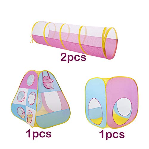 GOJOOASIS 4pcs Baby Tunnel and Tent Pop Up Kids Play Tent w/ Crawl...