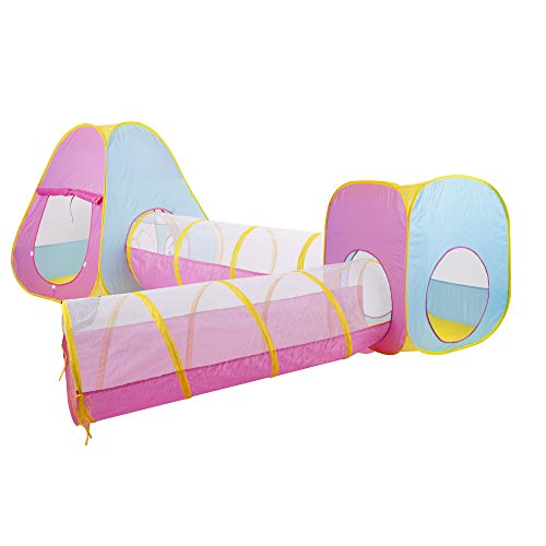 GOJOOASIS 4pcs Baby Tunnel and Tent Pop Up Kids Play Tent w/ Crawl...