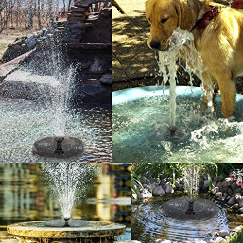 Solar Fountain Pump, Free Standing 1.4W Bird Bath Fountain Pump fo...