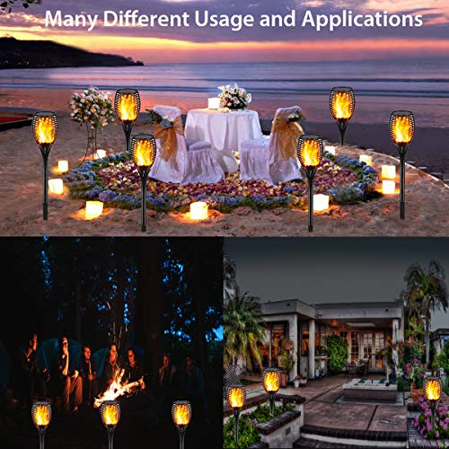 Gold Armour Solar Lights Outdoor - Flickering Flames Torch Solar P...