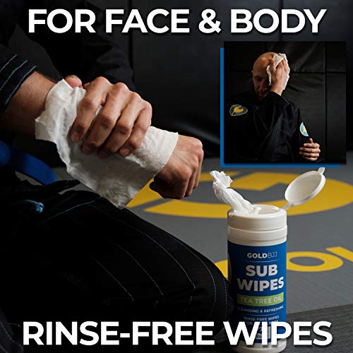 Gold BJJ Jiu Jitsu Wipes XL 45 Count Tea Tree Oil Face and Body ...