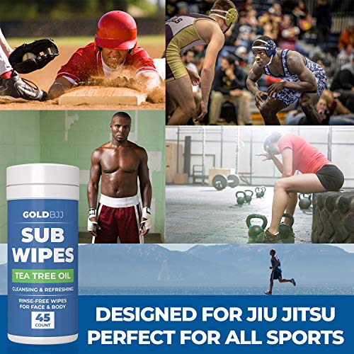 Gold BJJ Jiu Jitsu Wipes XL 45 Count Tea Tree Oil Face and Body ...