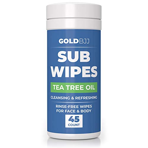 Gold BJJ Jiu Jitsu Wipes XL 45 Count Tea Tree Oil Face and Body ...
