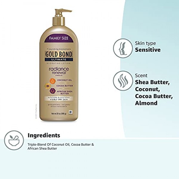 Gold Bond Radiance Renewal Hydrating Lotion 20 oz. for Visibly Dry...