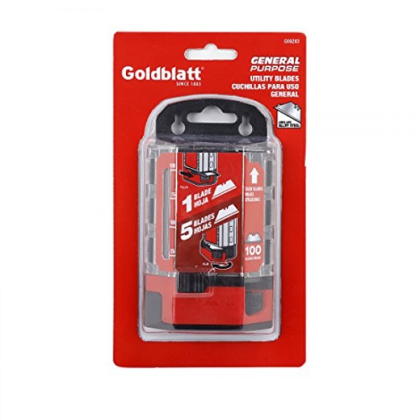 Goldblatt 100-Pack Utility Blades Premium Tempered SK2M Steel with...