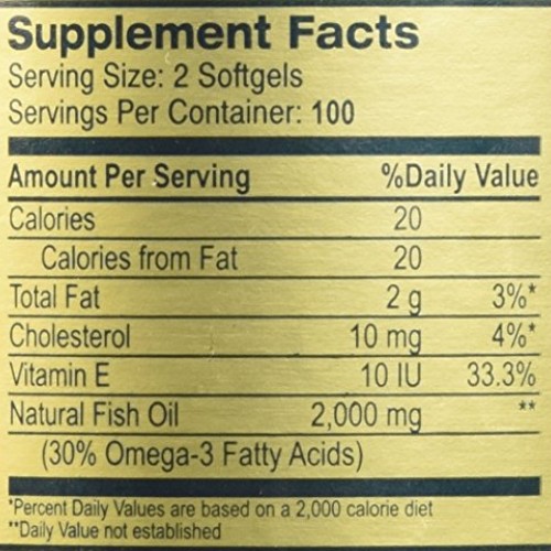 Golden Alaska Deep Sea Fish Oil Omega-3, 1000 Mg, 200 Capsules