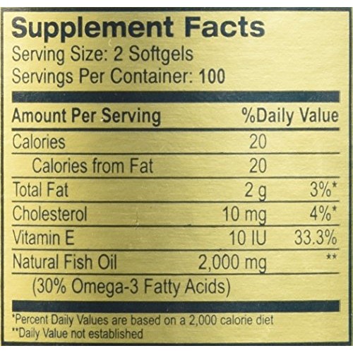 Golden Alaska Deep Sea Fish Oil Omega-3, 1000 Mg, 200 Capsules