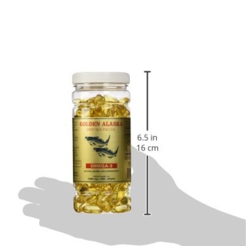 Golden Alaska Deep Sea Fish Oil Omega-3, 1000 Mg, 200 Capsules