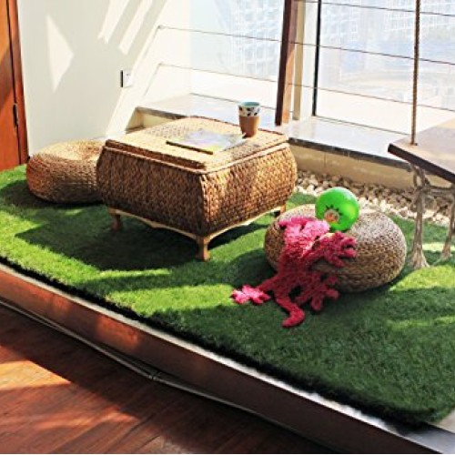 GOLDEN MOON Artificial Grass Turf Tile Interlocking Self-draining ...
