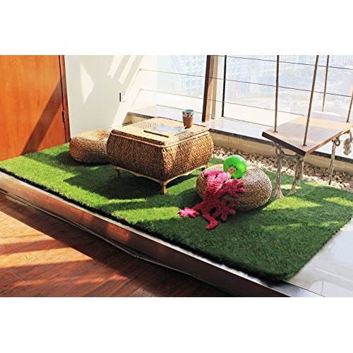 GOLDEN MOON Artificial Grass Turf Tile Interlocking Self-draining ...