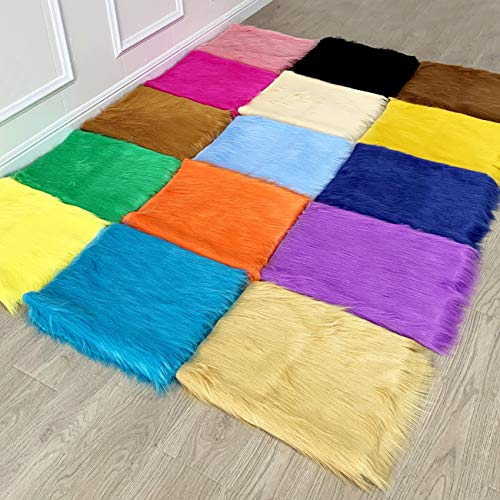 Solid Shaggy Faux Fur Fabric Long Pile Fur Costumes Crafts Photogr...