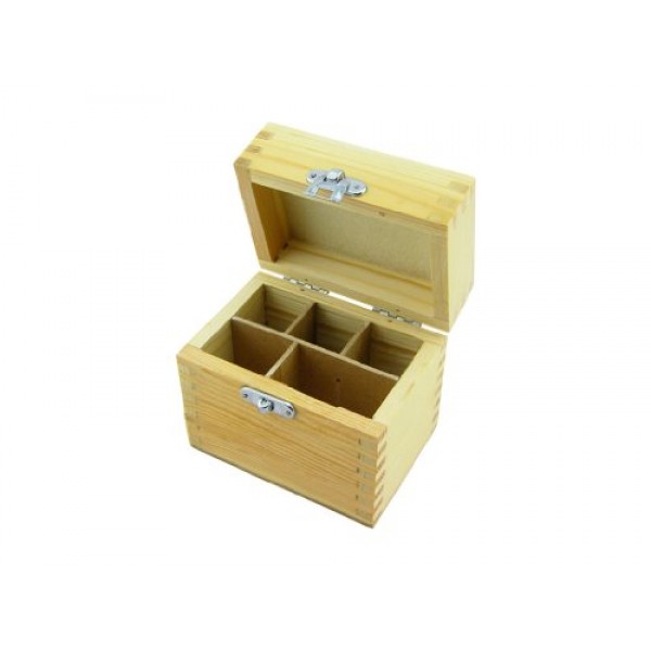 Wood Box Storing Gold Test Kit 5 Compartments; 3 Testing Acid Bott...