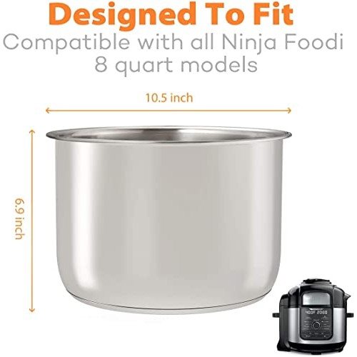 Goldlion Stainless Steel Inner Pot Compatible with Ninja Foodi 8 Q...