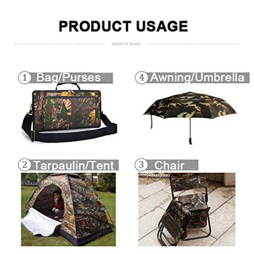 Camo Canvas Waterproof Fabric by The Yard, Outdoor Camper Tent Awn...