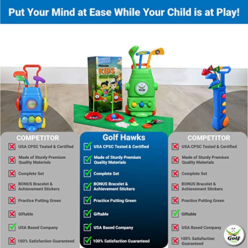 LAB Tested - Premium Kids Golf Clubs 3-5 - Kids Golf Set - Toy G...