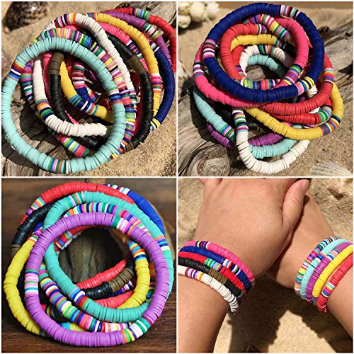 3800 Pcs Flat Round Polymer Clay Spacer Beads for Jewelry Making B...