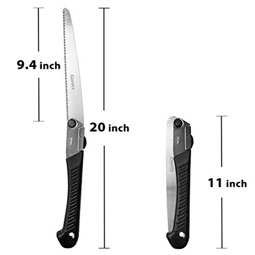 gonicc Professional Folding Hand Saw with 9.4 Inch Curved SK-5 Bla...