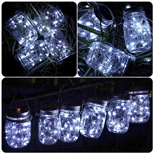 GONIMY Solar Mason Jar String Lights Lid, 9 Pack 20 Led...