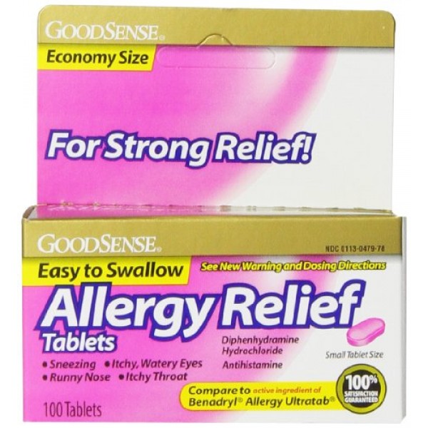 GoodSense Allergy Relief, Diphenhydramine HCL Antihistamine, 25 mg...