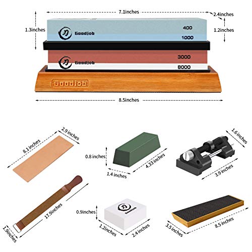 Goodjob Knife Sharpening Stone Kit,Professional Whetstone,2 Double...
