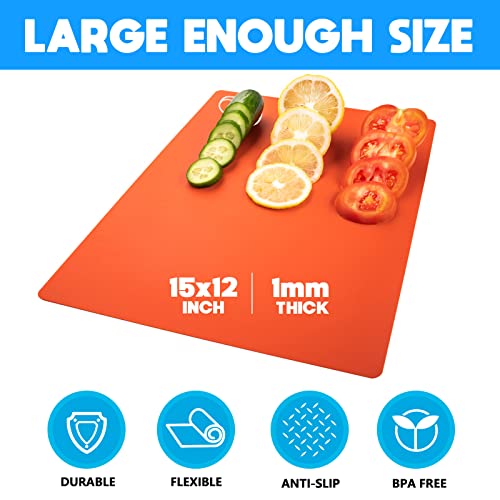 5 Pieces Flexible Cutting Boards, BPA Free Plastic Cutting Boards ...