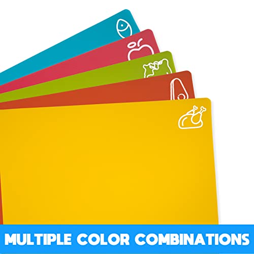 5 Pieces Flexible Cutting Boards, BPA Free Plastic Cutting Boards ...