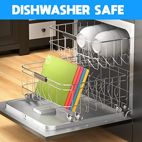 5 Pieces Flexible Cutting Boards, BPA Free Plastic Cutting Boards ...