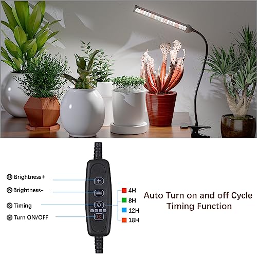 GooingTop Grow Light LED Gooseneck Lamp,6500K 50W Full Spectrum 72...