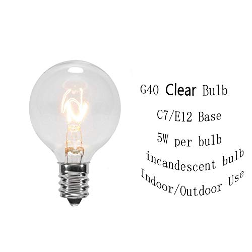 Goothy Clear Globe G40 Screw Base Light Bulbs Replacement 1.5-Inch...