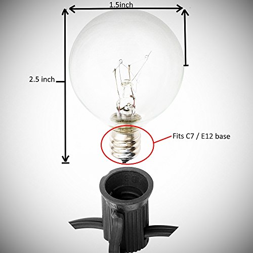 Goothy Clear Globe G40 Screw Base Light Bulbs Replacement 1.5-Inch...