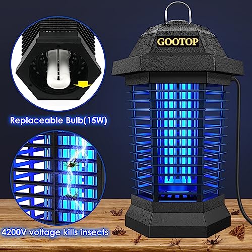 GOOTOP Bug Zapper Outdoor Electric, Mosquito Zapper, Fly Traps, Fl...