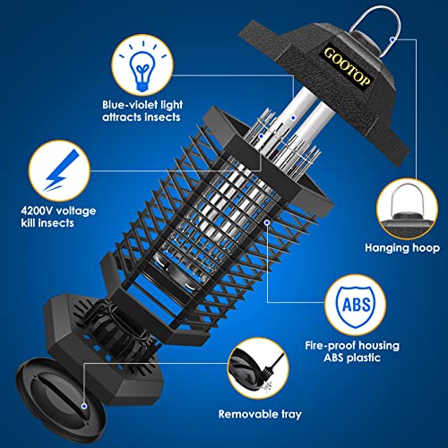 GOOTOP Bug Zapper Outdoor Electric, Mosquito Zapper, Fly Traps, Fl...