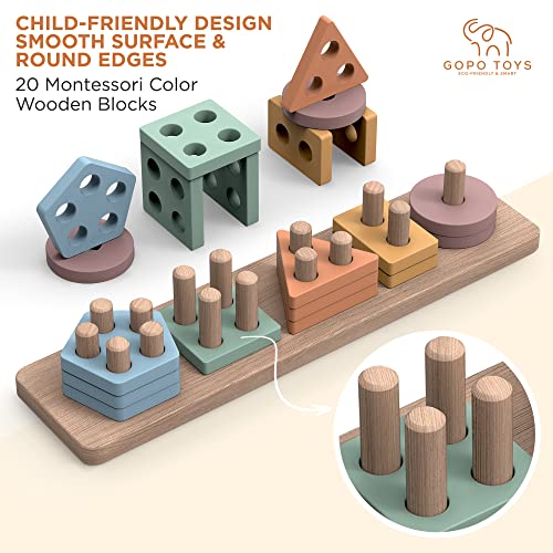 GOPO TOYS Montessori Toys for 18+ Months Old - Toddlers Wooden Sor...