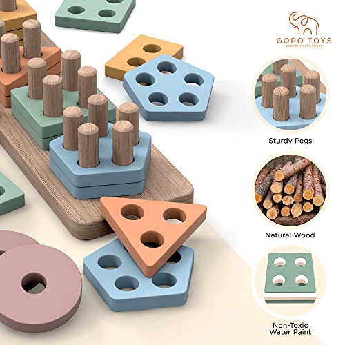 GOPO TOYS Montessori Toys for 18+ Months Old - Toddlers Wooden Sor...