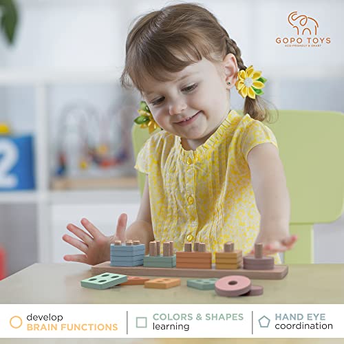 GOPO TOYS Montessori Toys for 18+ Months Old - Toddlers Wooden Sor...