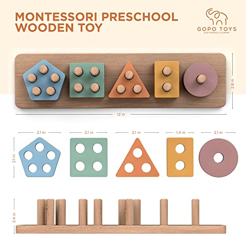 GOPO TOYS Montessori Toys for 18+ Months Old - Toddlers Wooden Sor...