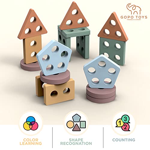 GOPO TOYS Montessori Toys for 18+ Months Old - Toddlers Wooden Sor...