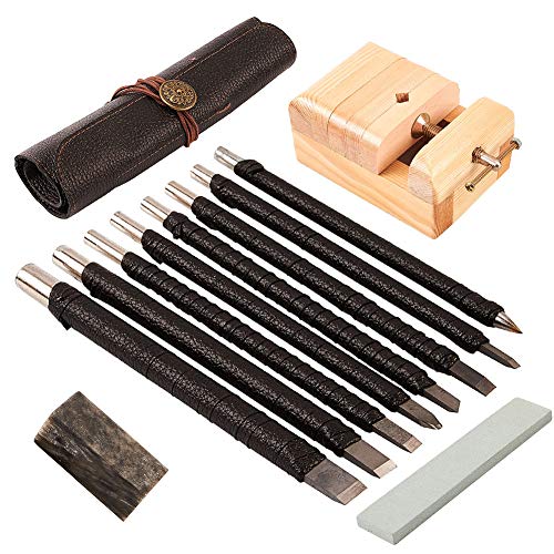 GORGECRAFT 8pcs Wood Chisels Knife Set Tungsten Steel Stone Wood C...