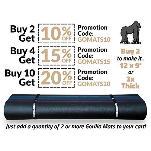 Gorilla Mats Premium Extra Large Yoga Mat – 9 x 6 x 8mm Extra Th...