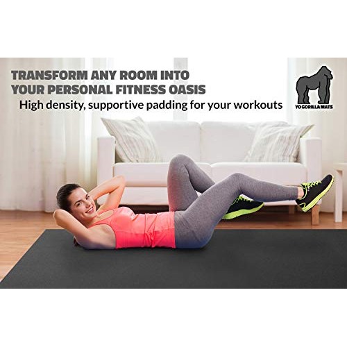 Gorilla Mats Premium Large Exercise Mat – 6 x 4 x 1/4 Ultra Dur...